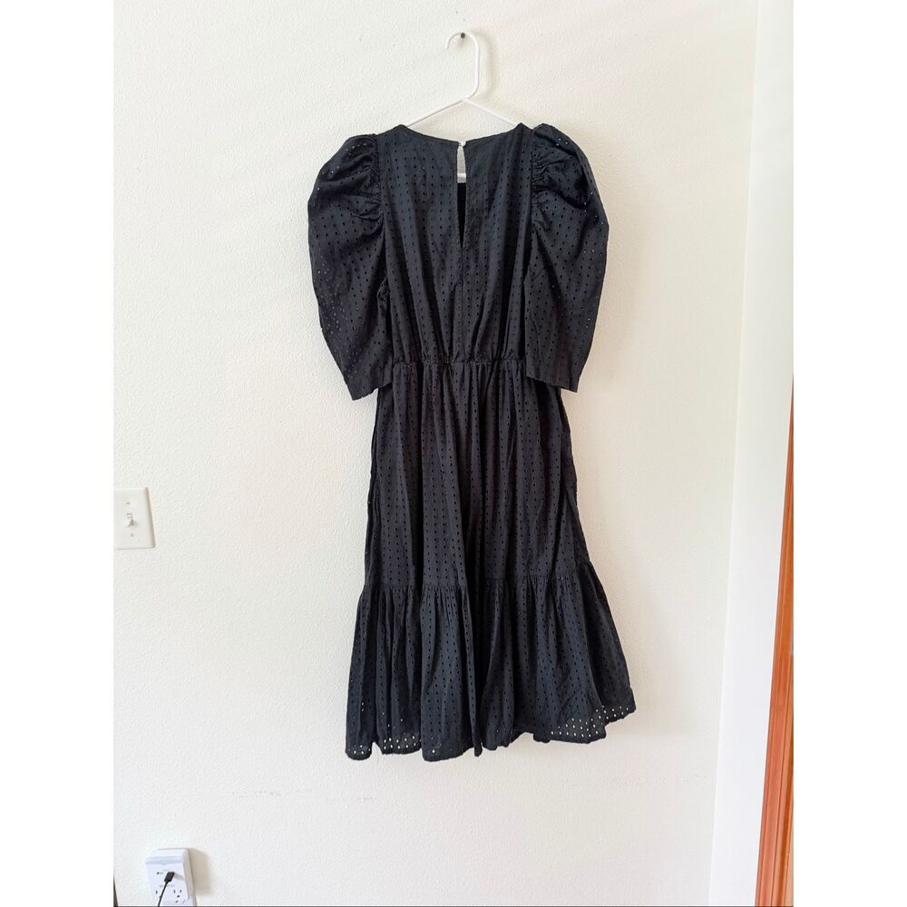 A New Day black cotton eyelet midi dress size XS - Picture 4 of 5